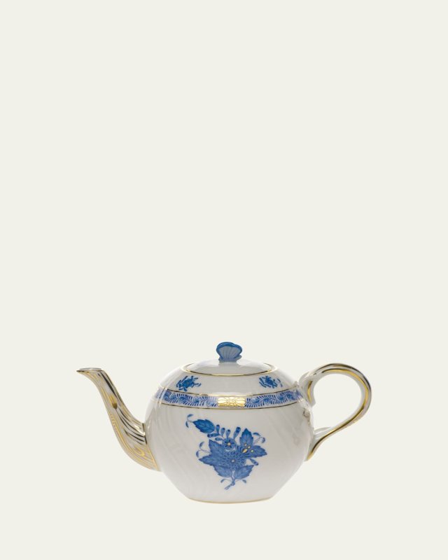 Chinese Bouquet Blue Teapot with Butterfly